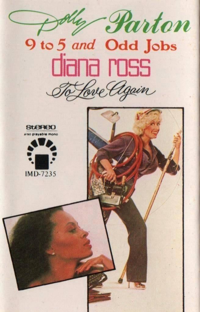 Cassettebandje Dolly Parton & Diana Ross: 9 To 5 + To Love.., Cd's en Dvd's, Cassettebandjes, Ophalen of Verzenden, Gebruikt, 1 bandje