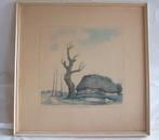 Dirk Baksteen - De Brandkuil. 33,5x33,5cm. Izgs., Ophalen of Verzenden