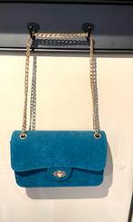 Blauw Groene PU Tas met Ribstof Textuur, Sieraden, Tassen en Uiterlijk, Tassen | Damestassen, Ophalen of Verzenden, Nieuw, Schoudertasje