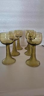 Set van 6 Romer wijnglazen - Olijfgroen - Vintage, Ophalen of Verzenden