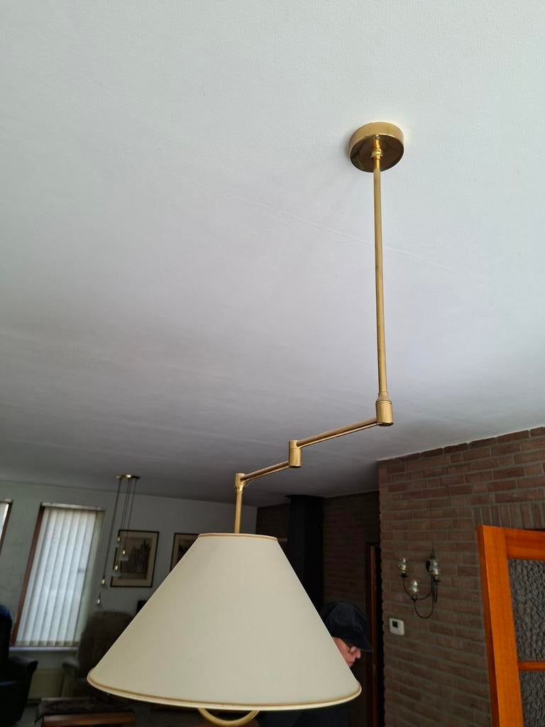 Plafondlamp met verstelbare arm en stoffen kap, Huis en Inrichting, Lampen | Plafondlampen, Ophalen