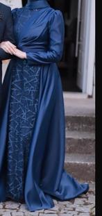 Prachtige donkerblauwe verlovings-/avondjurk, maat 40 (38), Maat 38/40 (M), Galajurk, Blauw, Ophalen of Verzenden