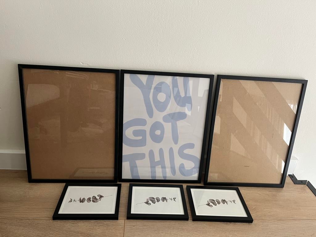 Fotolijsten 30x40 en 15x20 zwart, Ophalen, Zo goed als nieuw