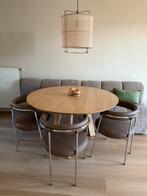 Ronde eikenhouten eettafel (6 persoons), Huis en Inrichting, Tafels | Eettafels, Ophalen, 100 tot 150 cm, Eikenhout, 200 cm of meer