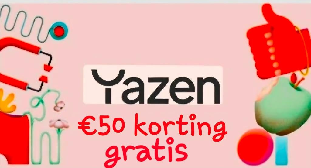 **GRATIS Yazen korting €50,-**, Tickets en Kaartjes, Kortingen en Cadeaubonnen, Eén persoon, Kortingsbon, Overige typen