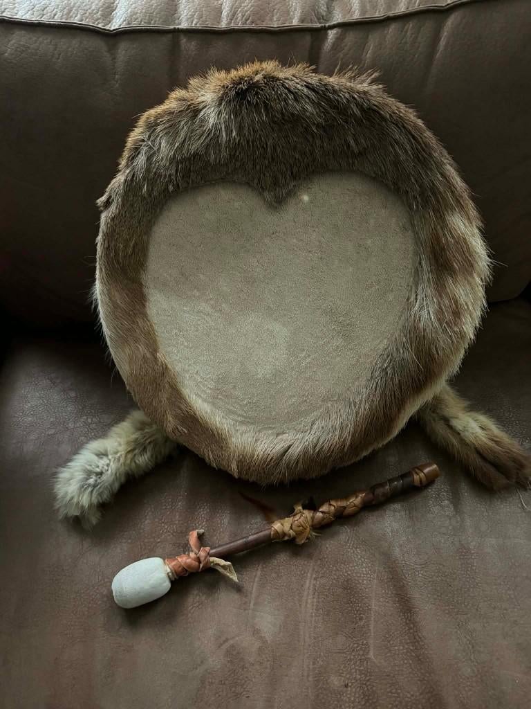 Sjamanendrum trommel handwerk met klopper, Ophalen of Verzenden, Zo goed als nieuw, Trommel