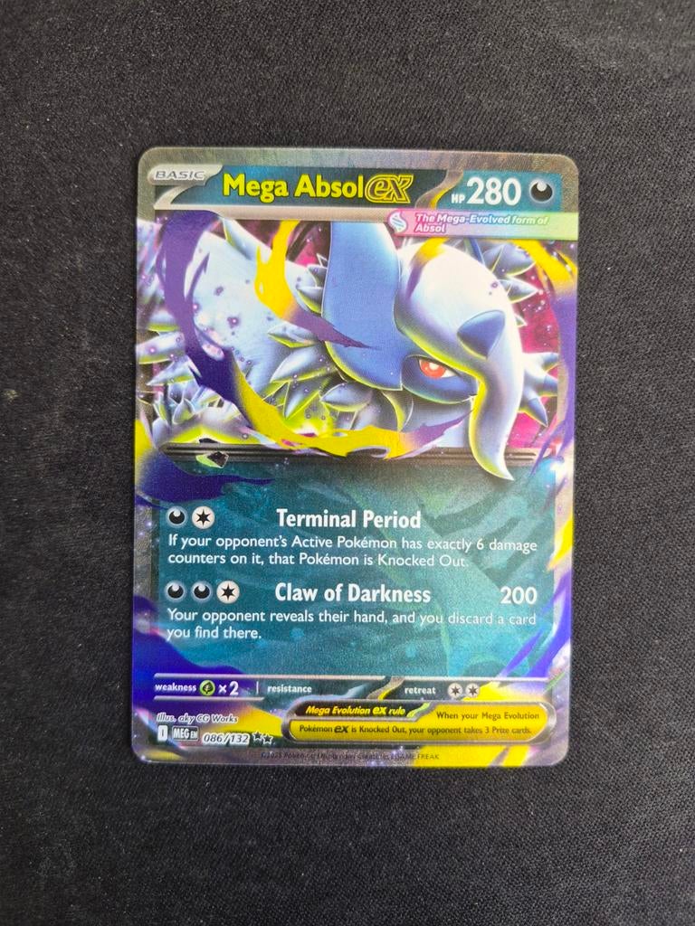 Pokemon Kaart Mega Absol EX 086/132, Ophalen of Verzenden, Zo goed als nieuw, Losse kaart, Foil