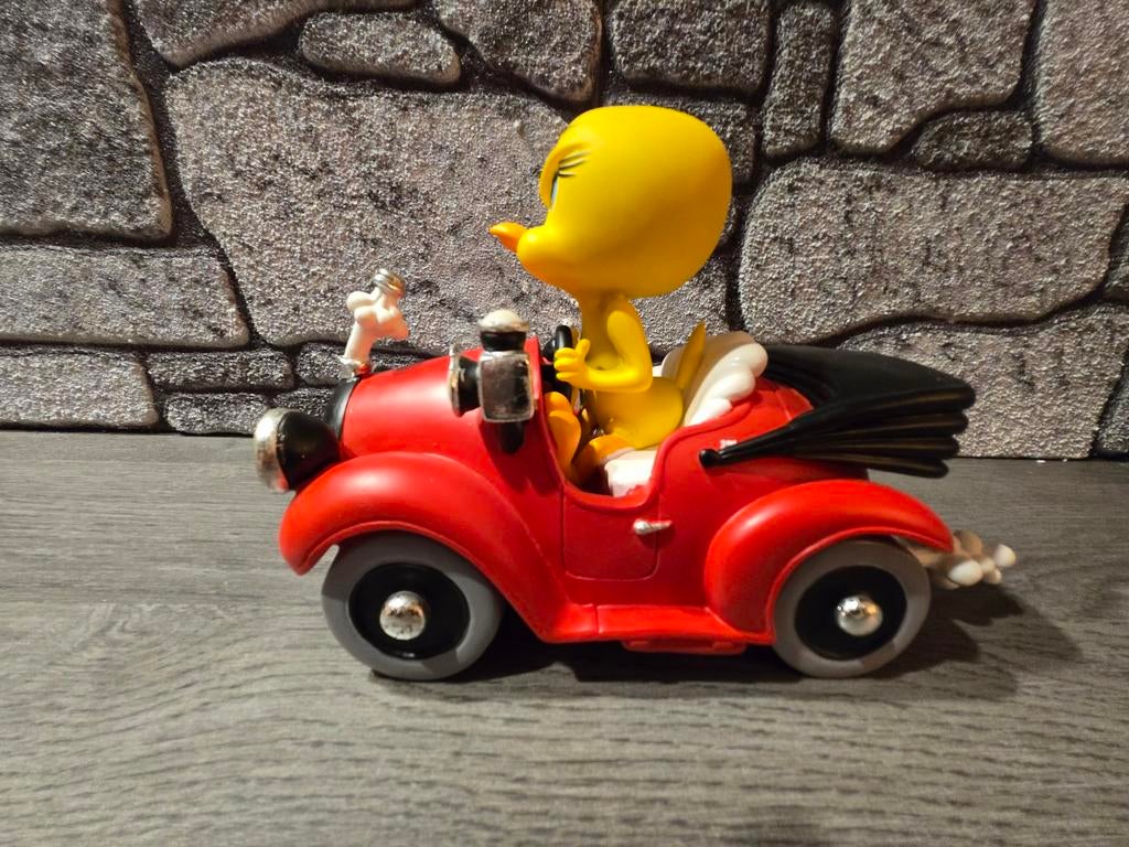 Tweety in auto beeld origineel Warner Bros NIEUW, Verzamelen, Ophalen of Verzenden, Nieuw, Beeldje of Figuurtje