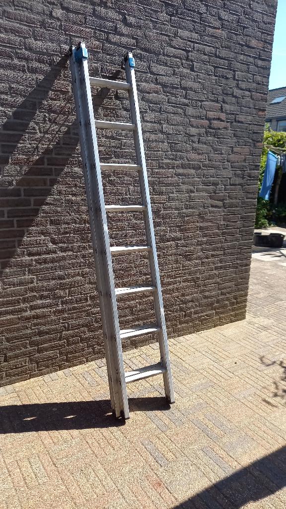Aluminium schuifladder 2-delig, Ophalen, Gebruikt, Ladder, Opvouwbaar of Inschuifbaar