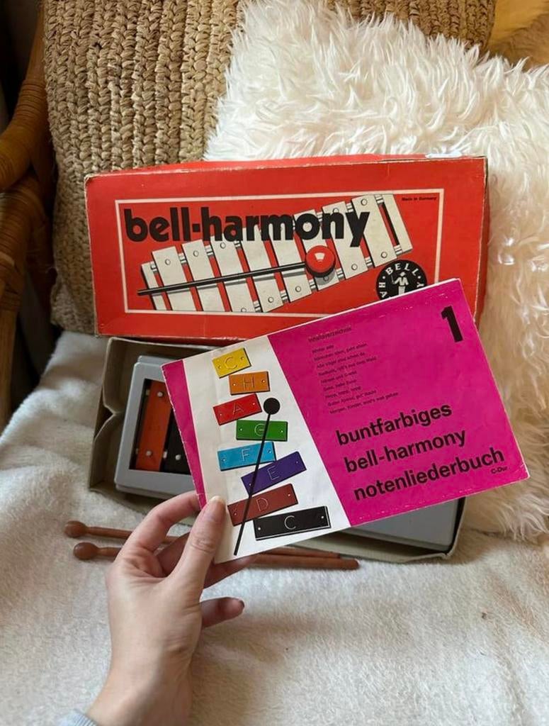 Vintage Bell Harmony xylofoon met originele doos, Muziek en Instrumenten, Percussie, Ophalen of Verzenden, Zo goed als nieuw