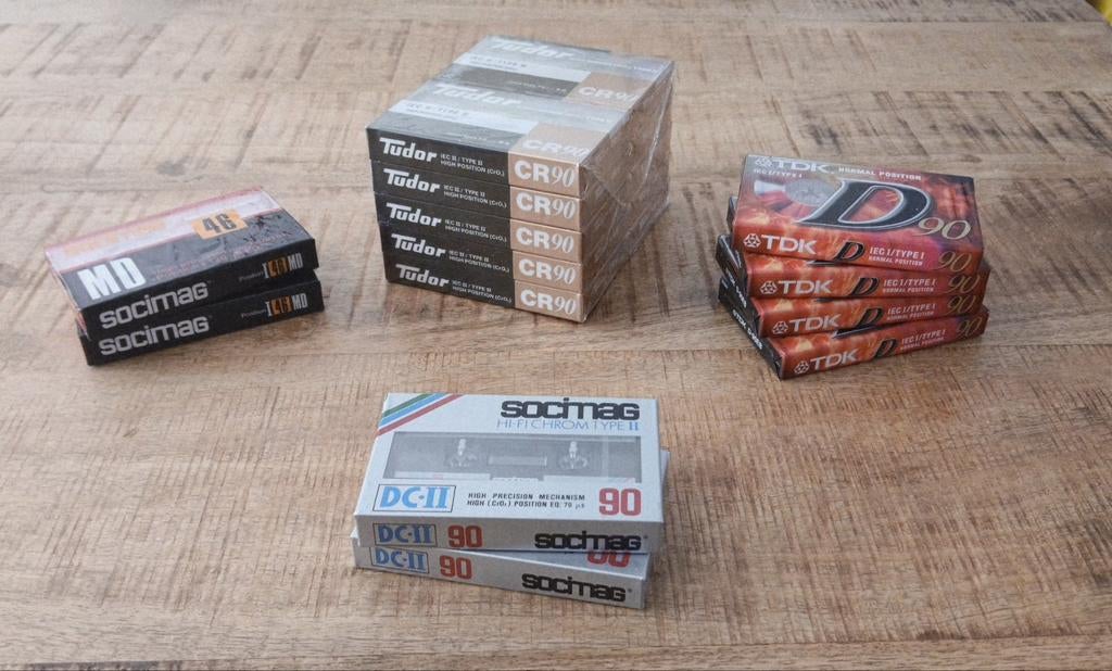 Gesealde Cassettebandjes Diverse Merken: TDK, Tudor, Socimag, Cd's en Dvd's, Cassettebandjes, 2 t/m 25 bandjes, Overige genres