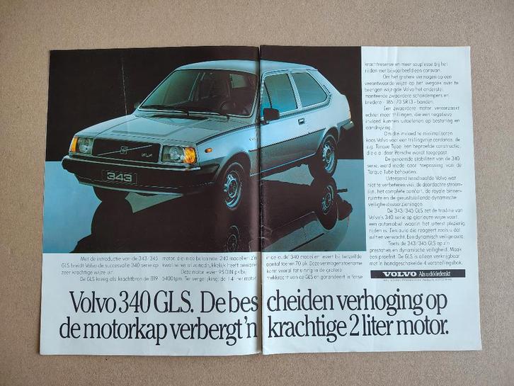 Reclame (uit oud tijdschrift) Volvo 340 GLS (1980), Verzamelen, Automerken, Motoren en Formule 1, Gebruikt, Auto's, Verzenden