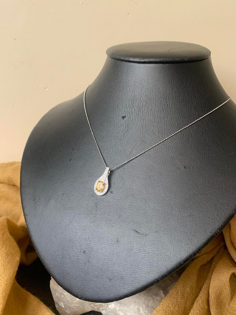 Citrien Madeira topaas hanger beschermt succes voorspoed TIP, Geel, Nieuw, Ophalen of Verzenden, Met edelsteen