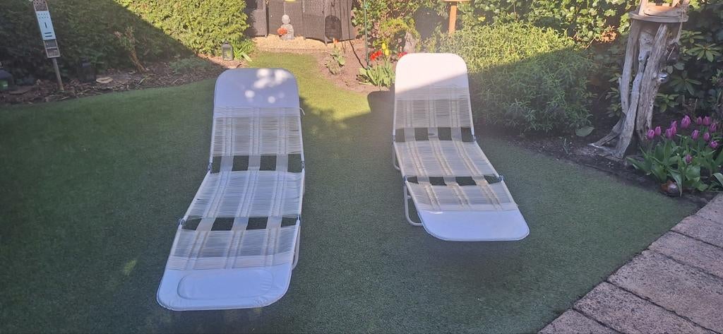 2x Opvouwbare Strandbedjes - Ideaal voor Zomerse Dagen, Ophalen