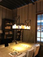 Super mooie zwart stalen kroonluchter met stompkaarsen, Ophalen, Gebruikt, Metaal