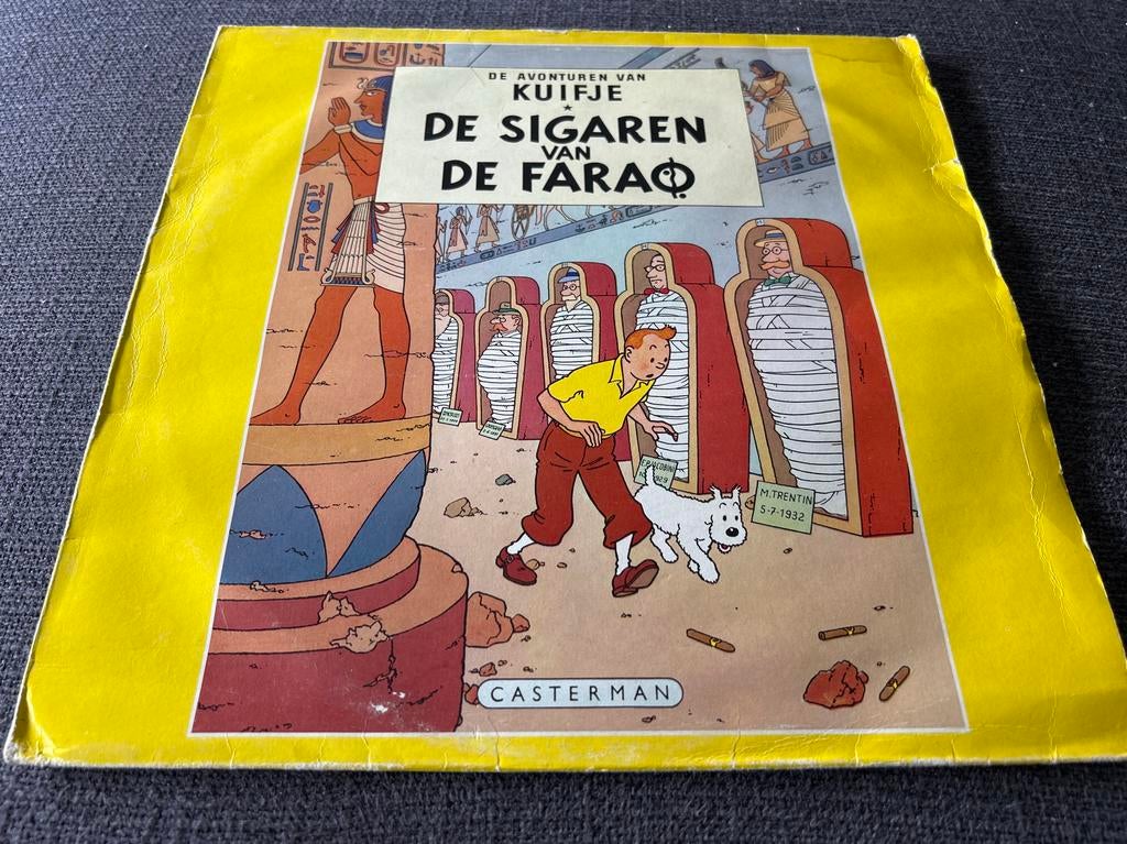Kuifje De Sigaren van de Farao Hoes elpee, Boeken, Stripboeken, Eén stripboek, Ophalen of Verzenden, Gelezen