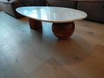 Houten salontafel met marmeren blad, Ophalen, Gebruikt