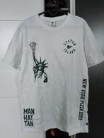 (M) America Today x New York Pizza Wit Merch Shirt Katoen, Maat 48/50 (M), Wit, Ophalen of Verzenden, Gedragen