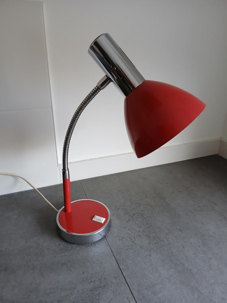 Stilux Milano Bureaulamp tafellamp rood, Gebruikt, Stilux Milano vintage design retro jaren 60, Ophalen of Verzenden, Metaal