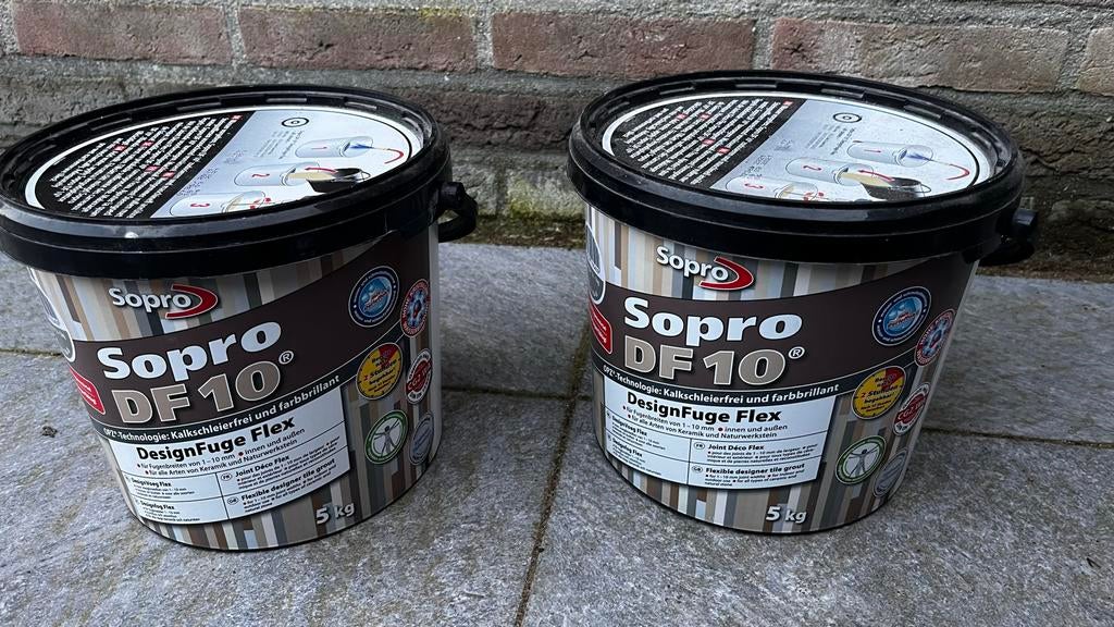 Sopro DF10 voegmiddel Beton grijs 10kg, Doe-het-zelf en Verbouw, Tegels, Overige materialen, 60 cm of meer, Overige typen, Nieuw