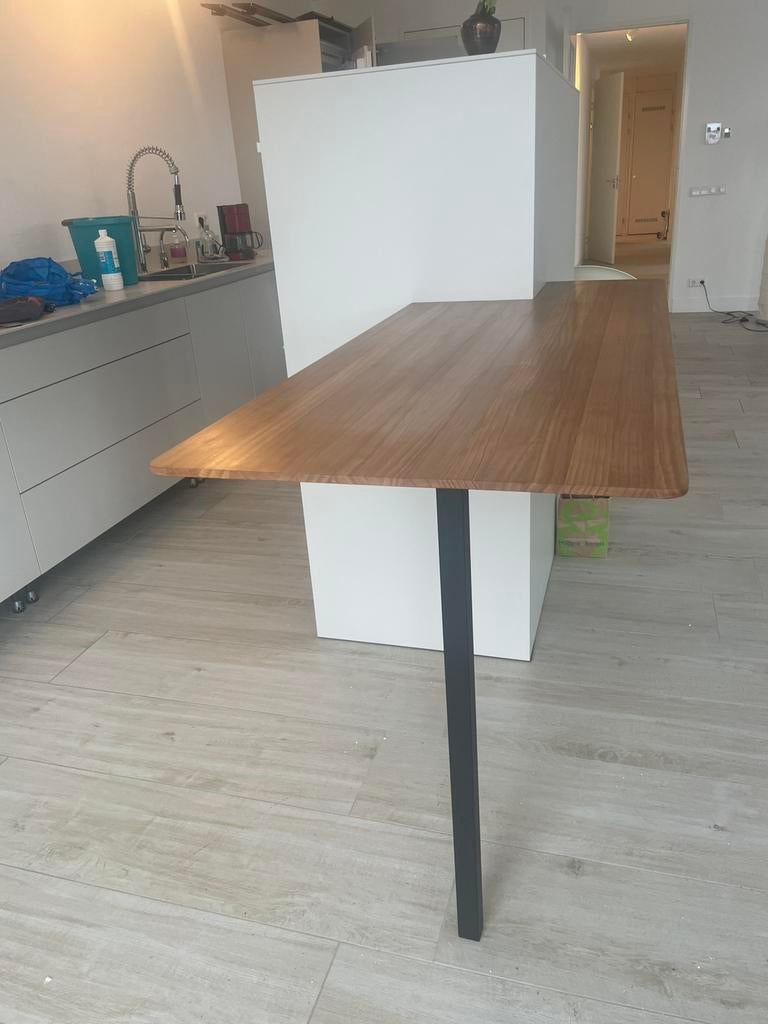 Massief houten bar (150x60), Ophalen of Verzenden, Zo goed als nieuw, Rechthoekig