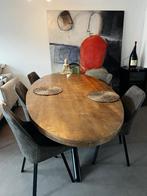 Ovale houten eettafel, Huis en Inrichting, Ophalen, 100 tot 150 cm, 200 cm of meer, Zo goed als nieuw