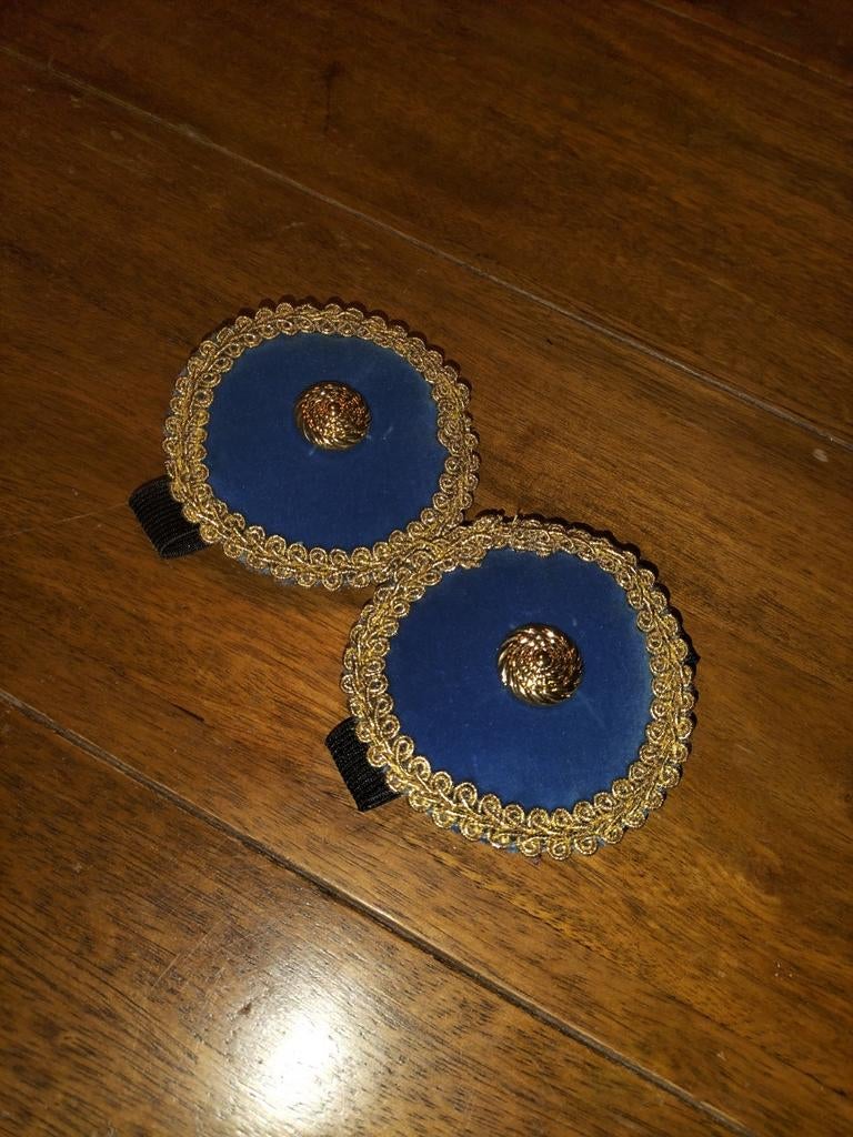 Pieten schoengespen blauw goud, Ophalen of Verzenden