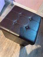 Bruine poef met opbergruimte, Ophalen, Gebruikt, Vierkant, Minder dan 50 cm