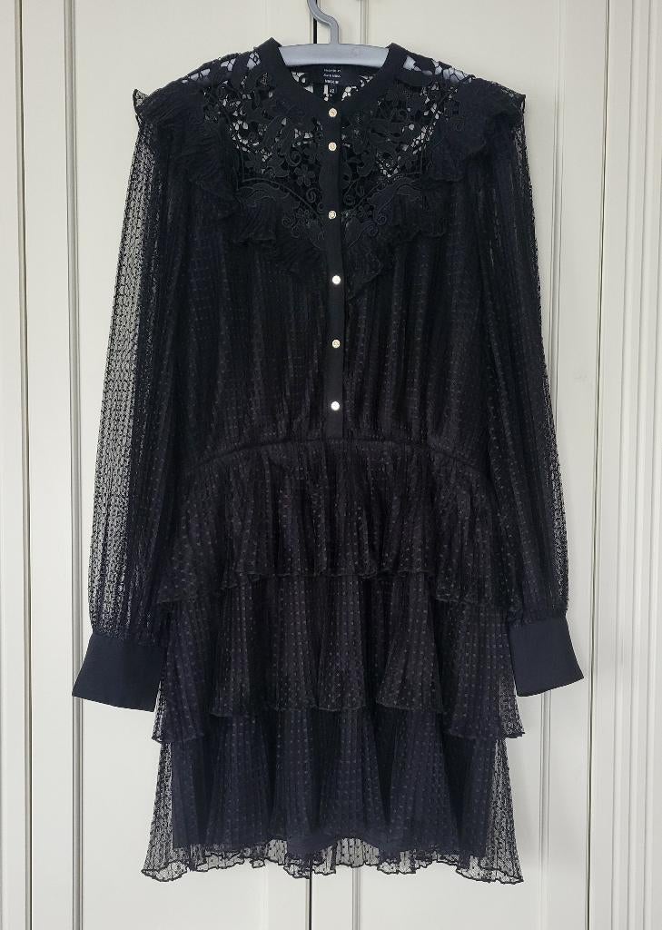 Nieuw! Nikkie by Kate Moss jurk, zwart met kant, maat 42, Zwart, Maat 42/44 (L), Nieuw, Ophalen of Verzenden