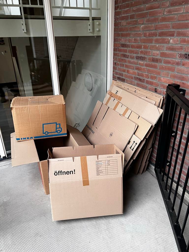 Verhuisdozen - gratis af te halen, Doe-het-zelf en Verbouw, Kratten en Dozen, Ophalen, 40 tot 60 cm, Opvouwbaar, 50 tot 75 cm