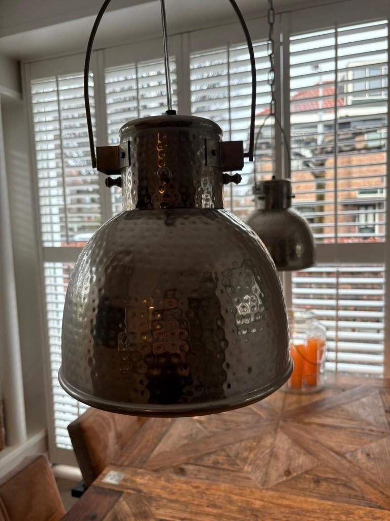 Hanglampen 2 stuks,  mag ook per stuk ketting aantepassen 80, Ophalen, Metaal, 50 tot 75 cm