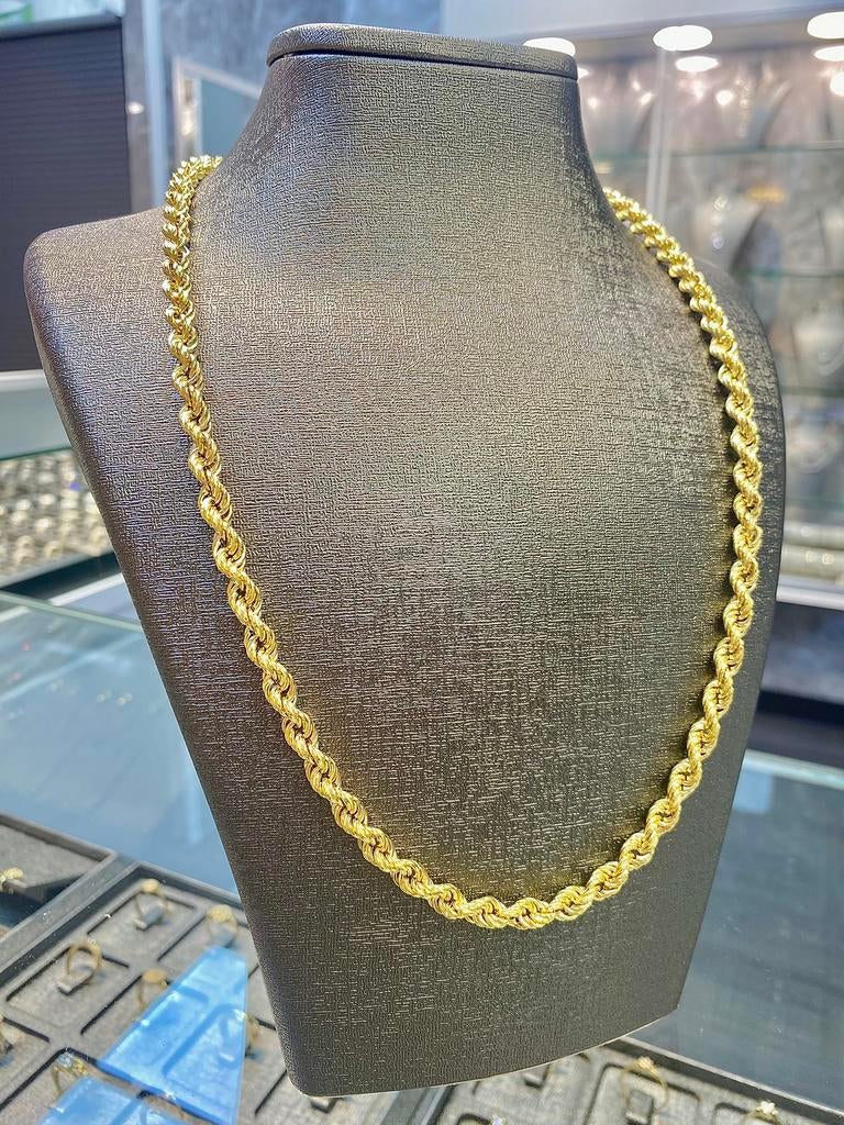 14k Gouden Rope Ketting, Verstelbaar, Nieuw, Ophalen of Verzenden, Goud