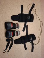 Boksset: Bokshandschoenen, scheenbeschermers en bandages, Ophalen of Verzenden, Gebruikt, Bokshandschoenen