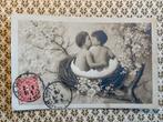 Kindjes, baby’s in ei in nest in boom, Verzamelen, Ansichtkaarten | Themakaarten, Ophalen of Verzenden, Voor 1920, Gelopen, Kinderen