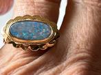 Gouden ring Opaal, Verzenden, Zo goed als nieuw, 17 tot 18, Dame