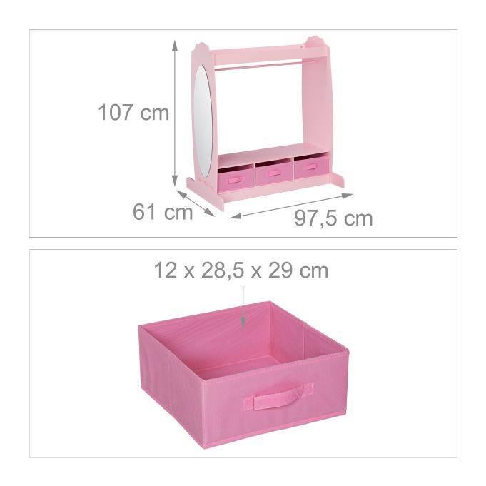 Relaxdays kledingrek voor kinderen met spiegel, Oude Rijksweg 503A, 7954GK Rouveen, Ophalen of Verzenden, Zo goed als nieuw, Info@j2tools.nl