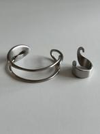 BREIL stalen armband en ring set - Modern design, Ophalen of Verzenden, Zo goed als nieuw, Zilver, Staal