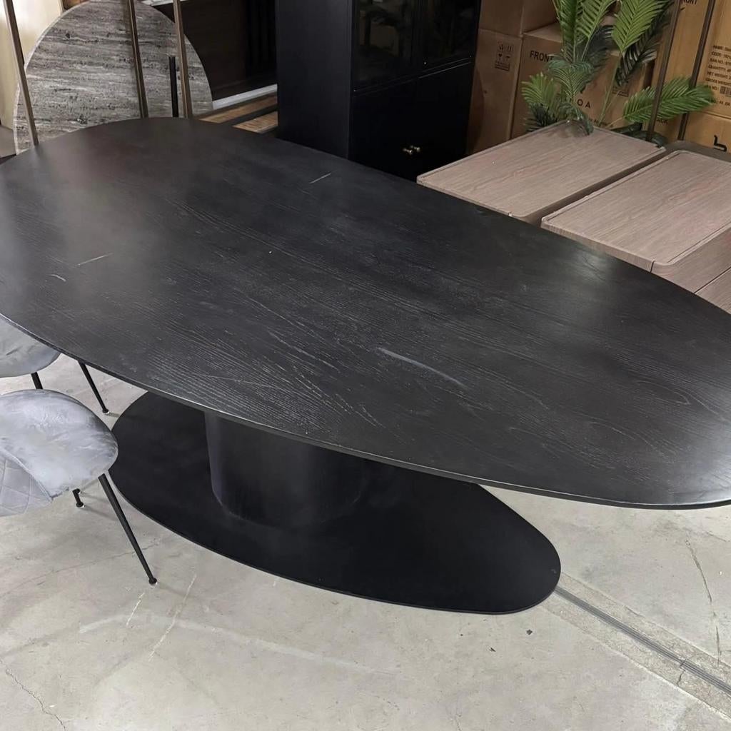 Organische Eetttafel Eiken Zwart van Richmond Interiors, Ophalen