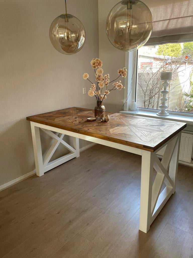 Landelijke eettafel/ riviera maison, Ophalen, 50 tot 100 cm, Zo goed als nieuw, 150 tot 200 cm