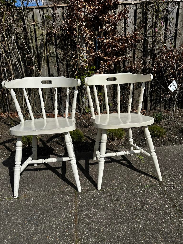 2 Oude Houten Café Stoelen, Antiek en Kunst, Antiek | Meubels | Stoelen en Banken, Ophalen