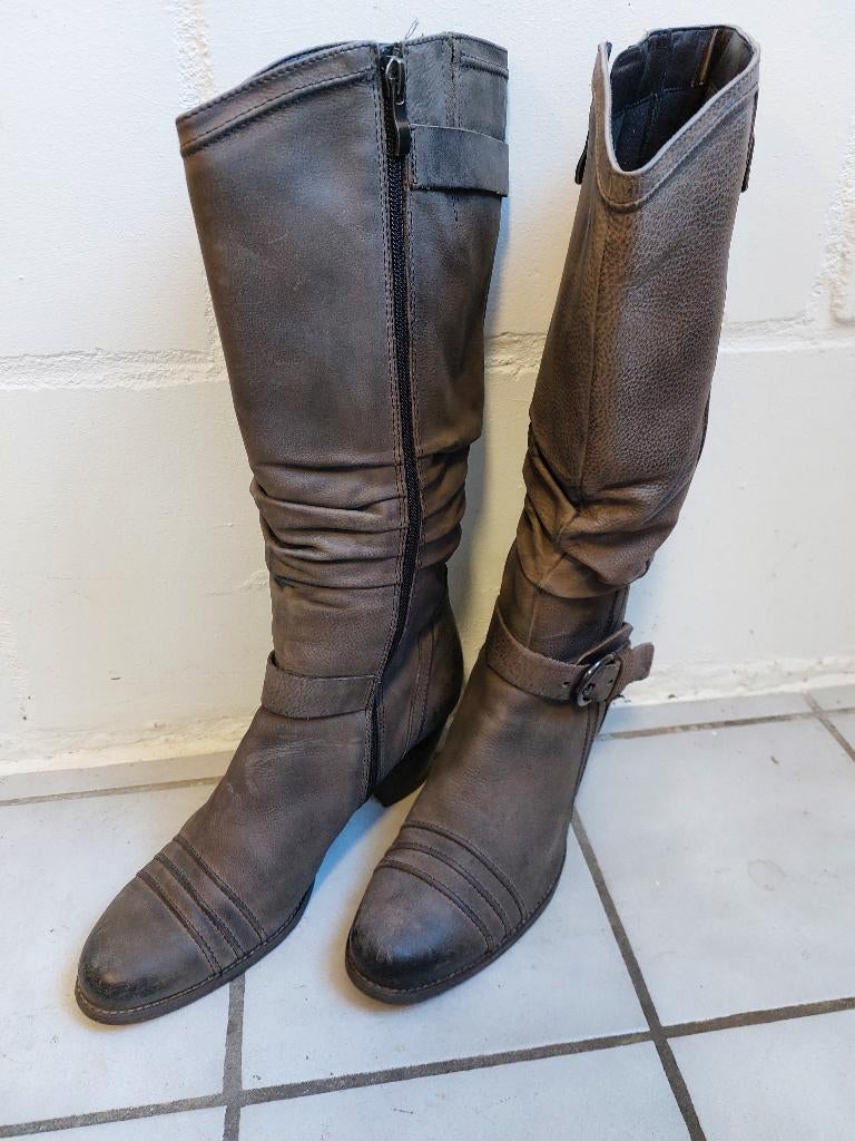 Hoge dames leren dames laarzen Marco Tozzi maat 40, Kleding | Dames, Schoenen, Hoge laarzen, Bruin, Marco Tozzi, Ophalen of Verzenden