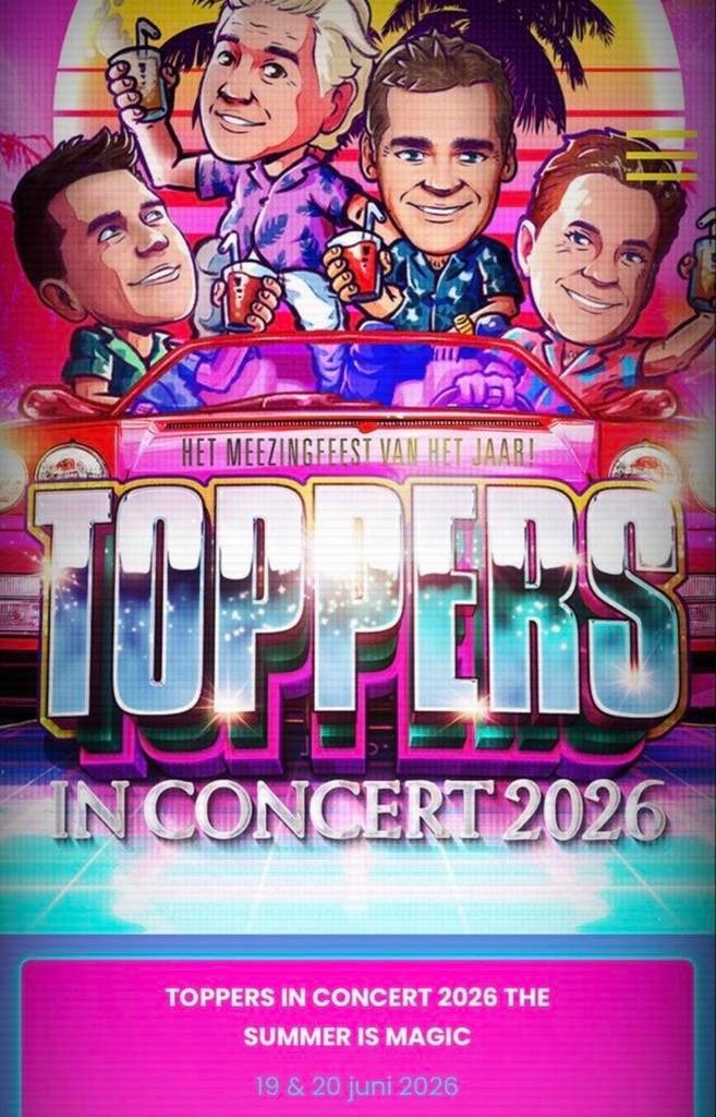Toppers in concert 19 juni, Tickets en Kaartjes, Evenementen en Festivals, Twee personen