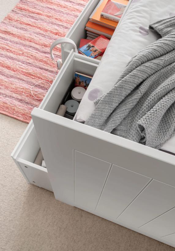 Emma bedbank/kajuitbed (met lades) - 90x200 - Wit, Kinderen en Baby's, Kinderkamer | Bedden, Niet ingevuld, Niet ingevuld, Niet ingevuld