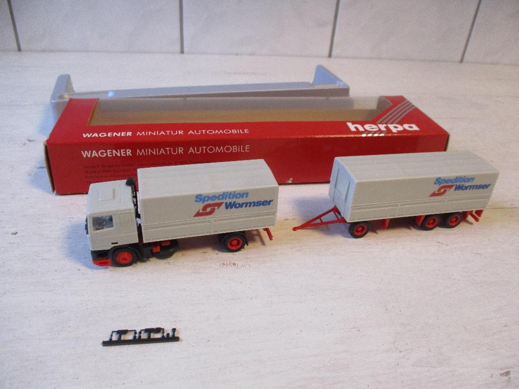 Herpa Daf Spedition Wormer met aanhanger Schaal 1:87, Hobby en Vrije tijd, Modelauto's | 1:87, Nieuw, Bus of Vrachtwagen, Herpa