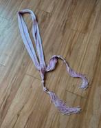 Zomers sjaaltje met kwasten - lichtroze - lang model, Ophalen of Verzenden, Zo goed als nieuw