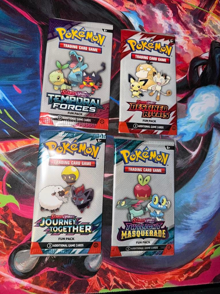 Scarlet & Violet 4x Fun Pack (3 cards) Sealed, Ophalen, Zo goed als nieuw, Booster