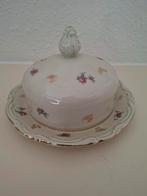 Antieke botervloot met bloemmotief en gouden accenten, Ophalen