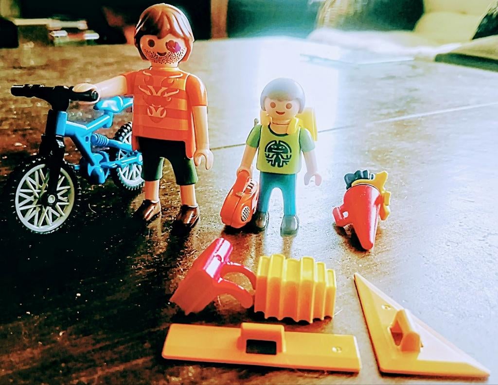 Man Met Blauwe Fiets Met Scholier Plus Rijtje Boeken, Ophalen of Verzenden, Gebruikt, Los playmobil