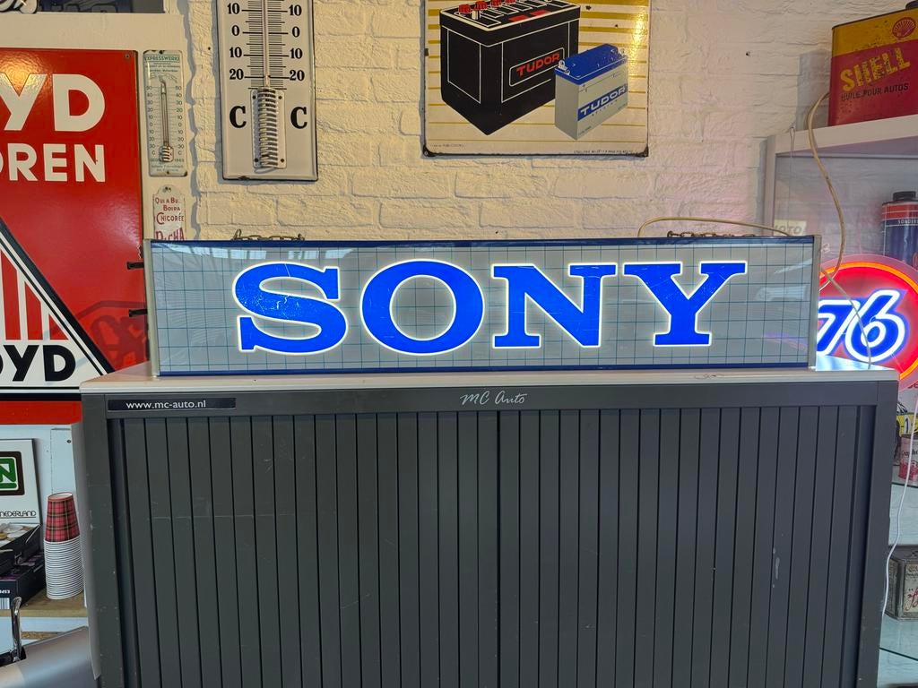Vintage Sony Lichtbak Reclamebord - Uniek Verzamelobject, Verzamelen, Ophalen, Gebruikt, ., Lichtbak of (neon) lamp