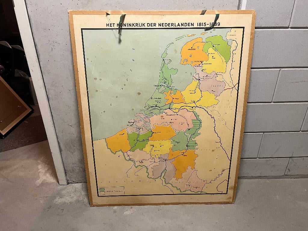 Schoolplaat Nederland 1815-1889, Antiek en Kunst, Antiek | Schoolplaten, Ophalen of Verzenden, Aardrijkskunde
